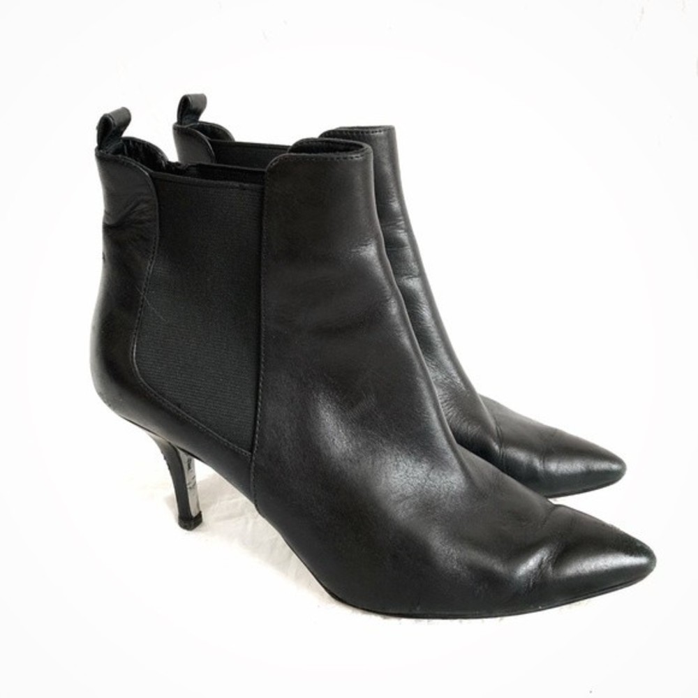 Michael Kors Black Leather Heeled Ankle Boots